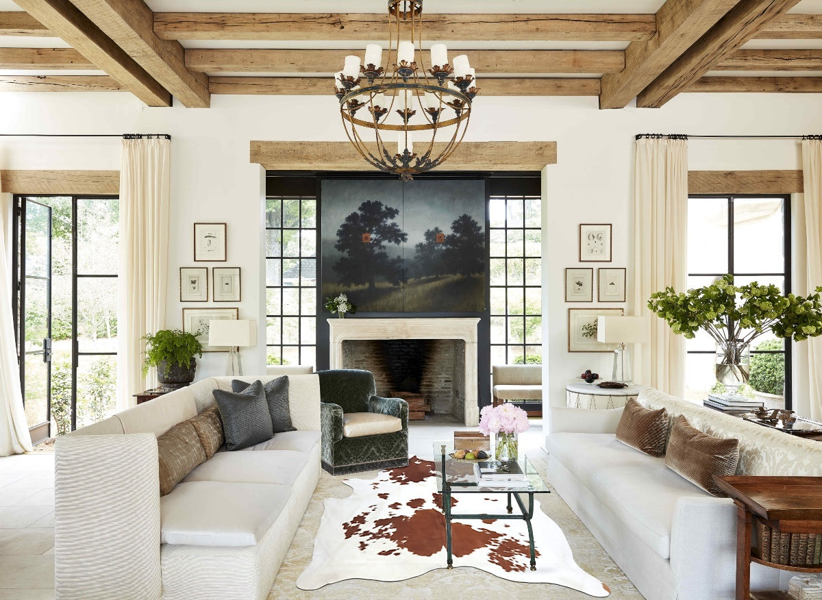 Brown and White X-Large Brazilian Cowhide Rug 7'11"H x 6'2"W #B8021 by Hudson Hides