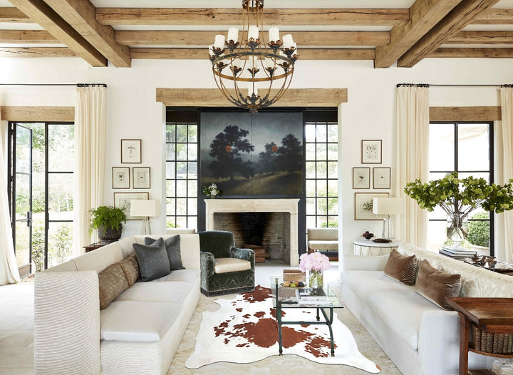 Brown and White X-Large Brazilian Cowhide Rug 7'11"H x 6'2"W #B8021 by Hudson Hides