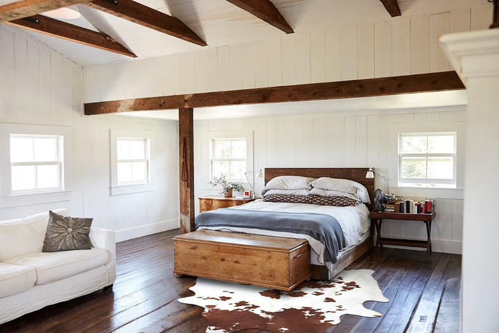 Brown and White X-Large Brazilian Cowhide Rug 7'11"H x 6'2"W #B8021 by Hudson Hides