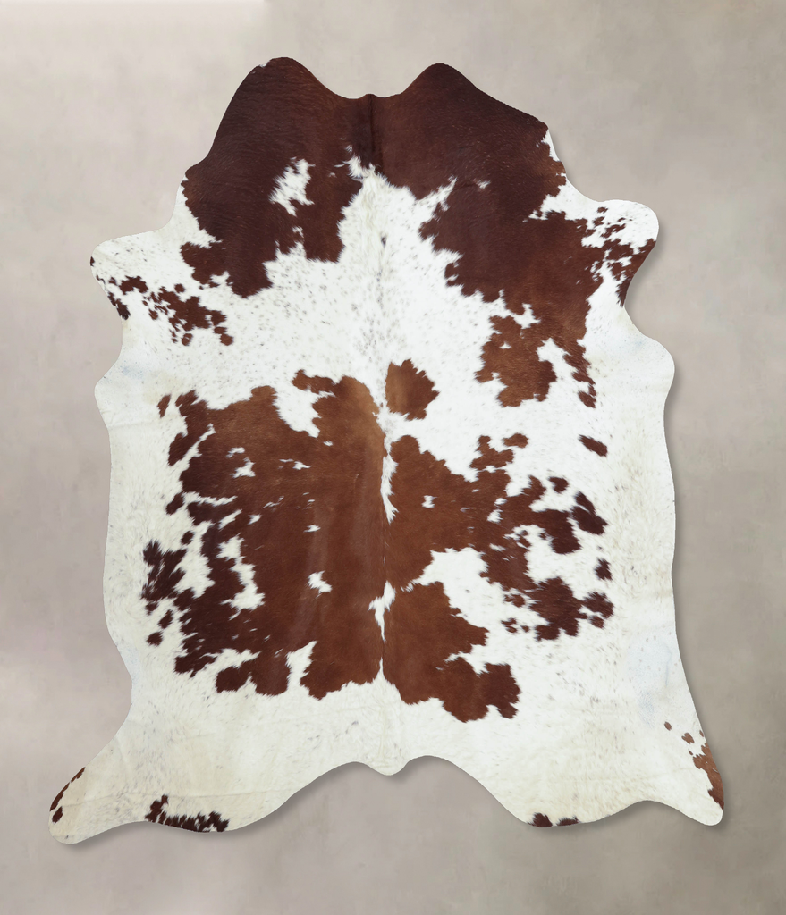 Brown and White XX-Large Brazilian Cowhide Rug 7'11"H x 7'3"W #B8053 by Hudson Hides