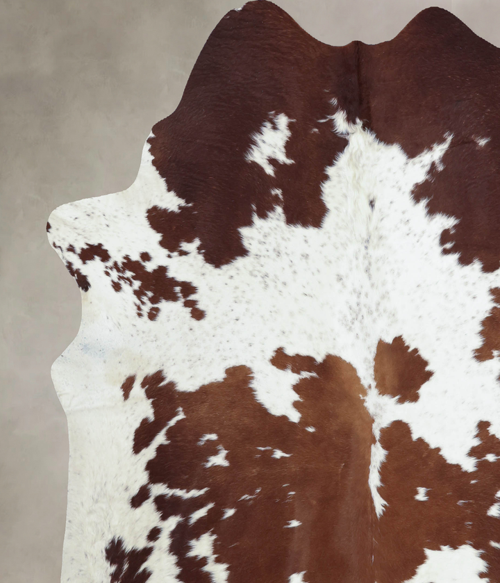 Brown and White XX-Large Brazilian Cowhide Rug 7'11"H x 7'3"W #B8053 by Hudson Hides