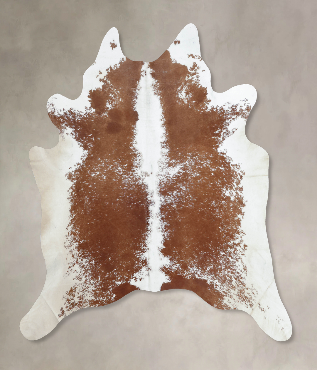 Brown and White XX-Large Brazilian Cowhide Rug 8'0"H x 7'0"W #B8056 by