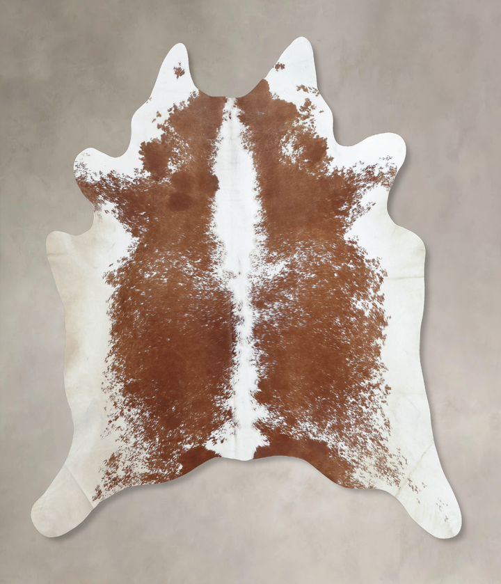 Brown and White XX-Large Brazilian Cowhide Rug 8'0"H x 7'0"W #B8056 by Hudson Hides