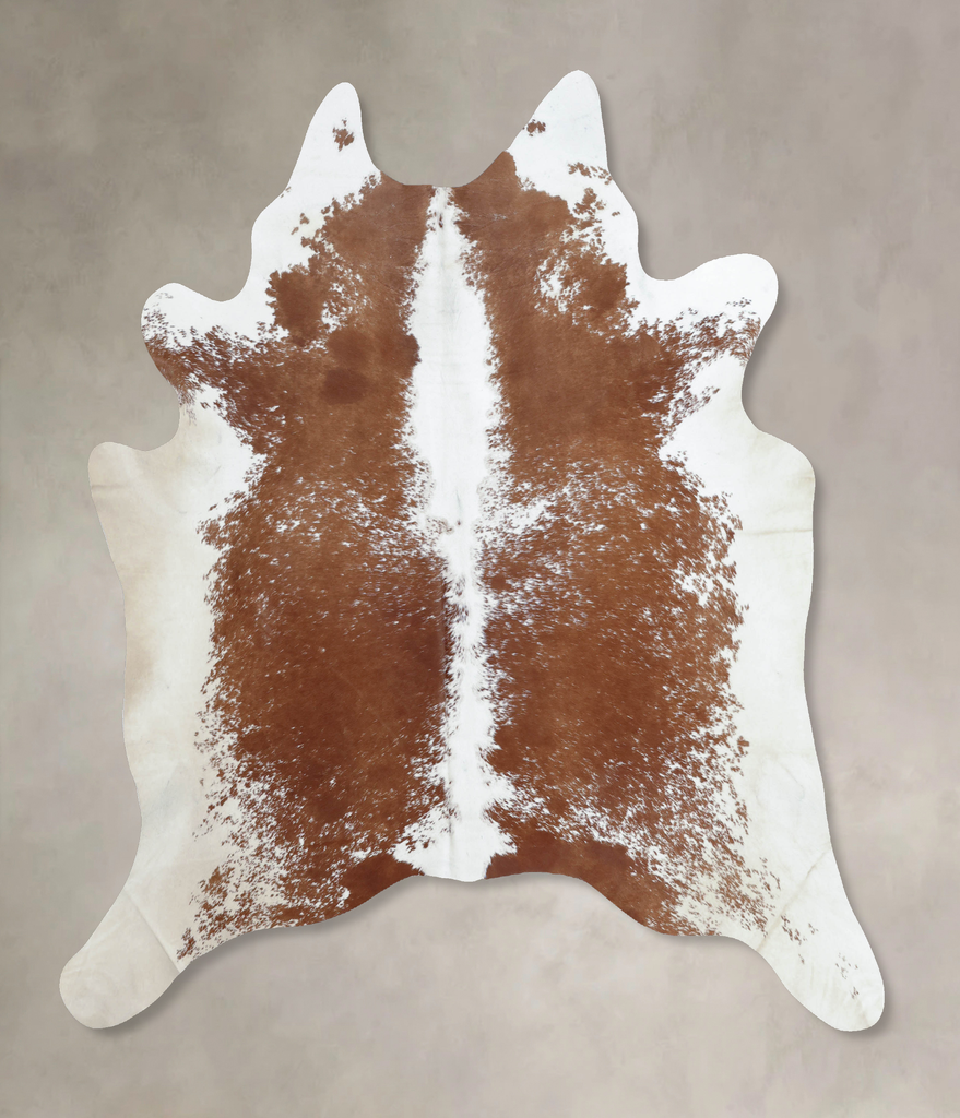 Brown and White XX-Large Brazilian Cowhide Rug 8'0"H x 7'0"W #B8056 by Hudson Hides