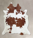 Brown and White X-Large Brazilian Cowhide Rug 7'3"H x 6'2"W #B8064 by Hudson Hides