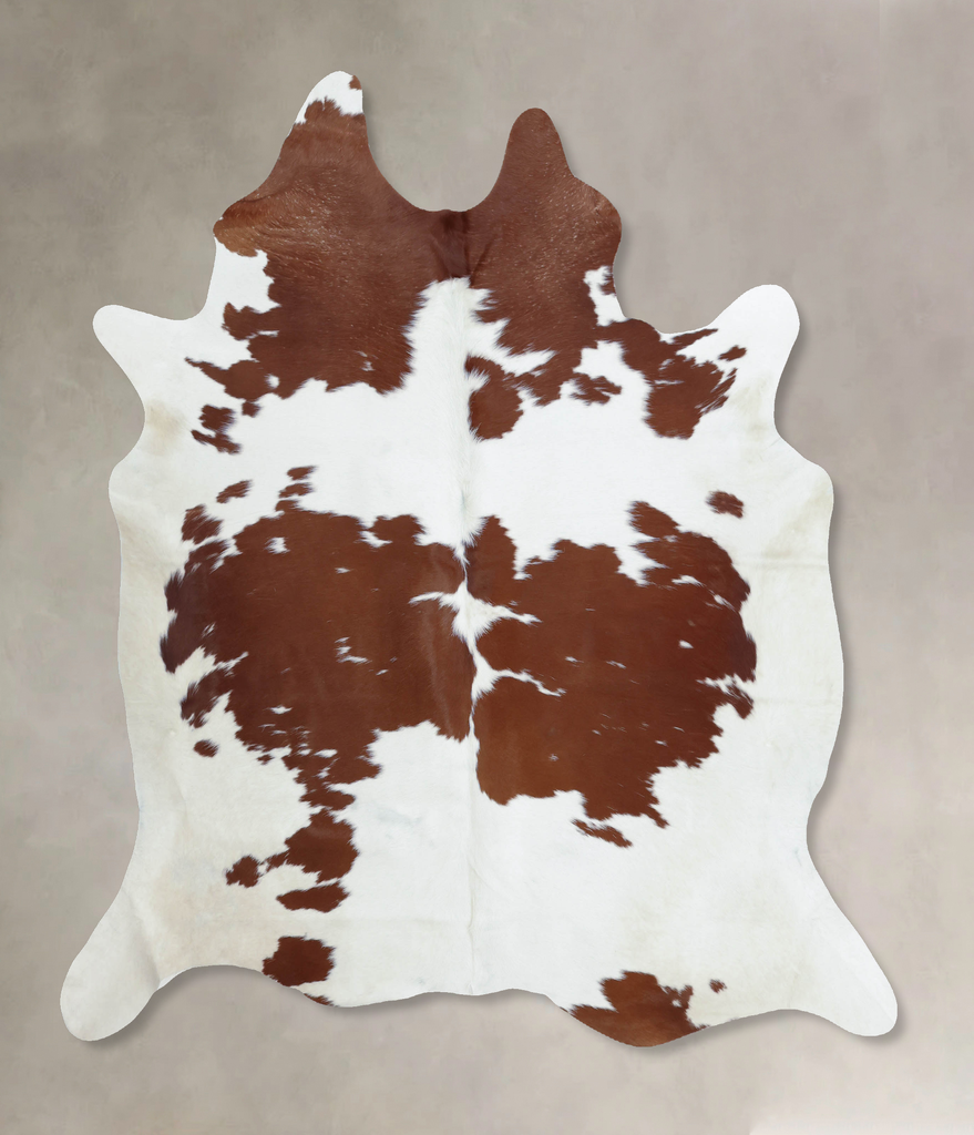 Brown and White X-Large Brazilian Cowhide Rug 7'3"H x 6'2"W #B8064 by Hudson Hides