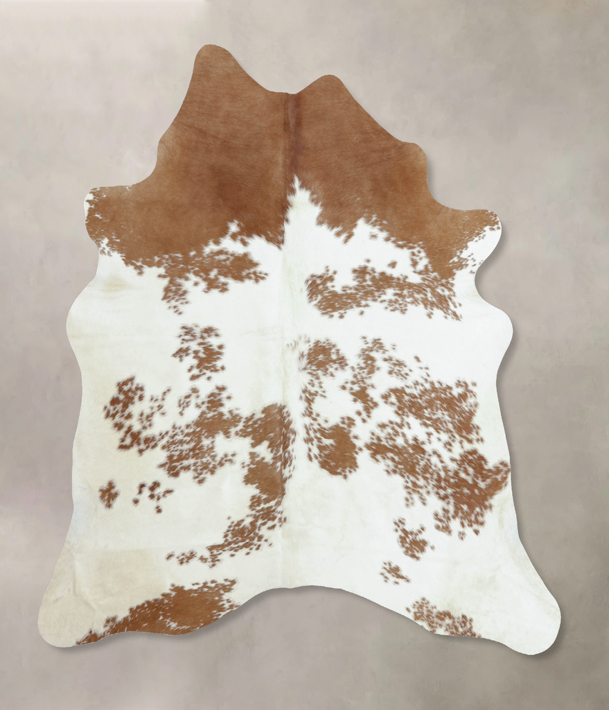 Brown and White X-Large Brazilian Cowhide Rug 7'1"H x 6'4"W #B8066 by Hudson Hides