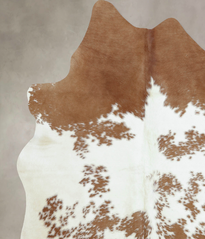 Brown and White X-Large Brazilian Cowhide Rug 7'1"H x 6'4"W #B8066 by Hudson Hides