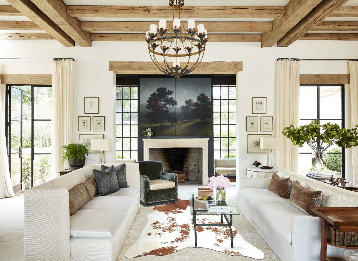 Brown and White X-Large Brazilian Cowhide Rug 7'1"H x 6'4"W #B8066 by Hudson Hides
