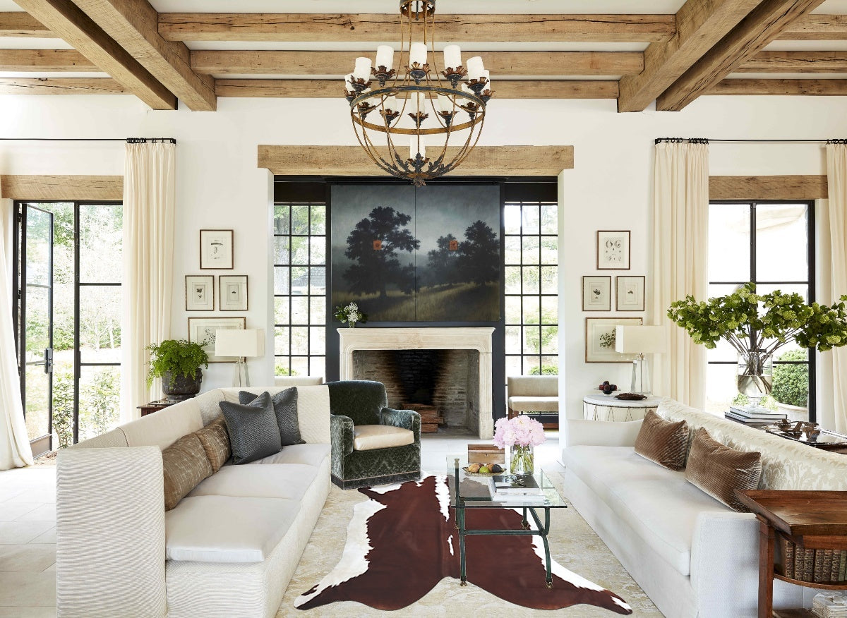 Hereford XX-Large Brazilian Cowhide Rug 7'10"H x 7'7"W #B8072 by Hudson Hides