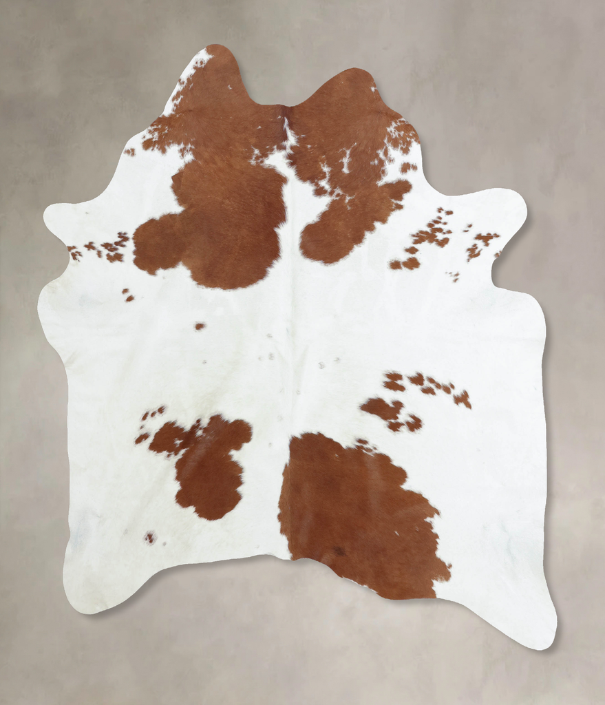 Brown and White X-Large Brazilian Cowhide Rug 7'3"H x 6'0"W #B8090 by Hudson Hides