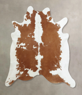 Brown and White XX-Large Brazilian Cowhide Rug 7'6"H x 7'0"W #B8108 by Hudson Hides