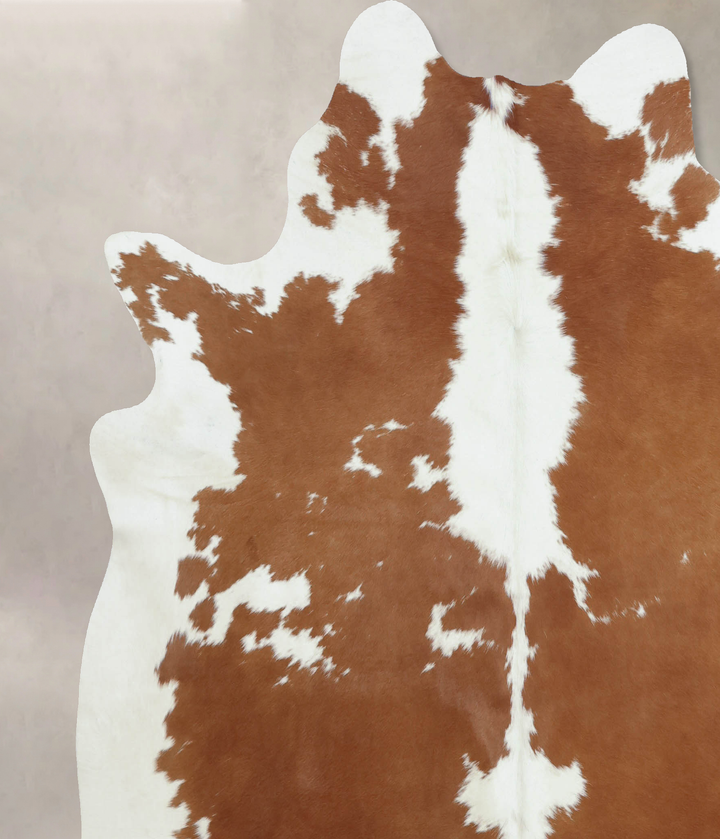 Brown and White XX-Large Brazilian Cowhide Rug 7'6"H x 7'0"W #B8108 by Hudson Hides