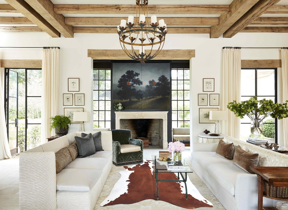 Hereford XX-Large Brazilian Cowhide Rug 7'10"H x 6'6"W #B8169 by Hudson Hides