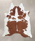 Brown and White X-Large Brazilian Cowhide Rug 7'6"H x 6'5"W #B8187 by Hudson Hides