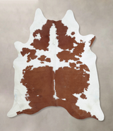 Brown and White X-Large Brazilian Cowhide Rug 7'6"H x 6'5"W #B8187 by Hudson Hides