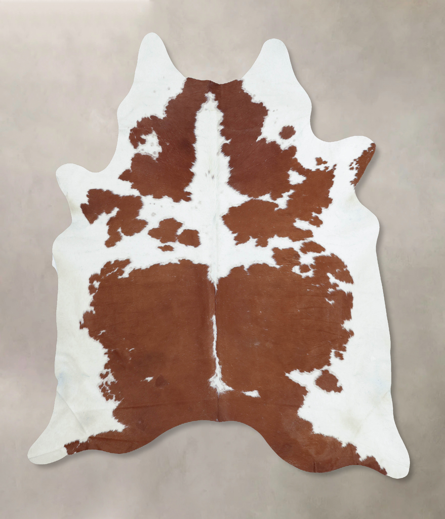 Brown and White X-Large Brazilian Cowhide Rug 7'6"H x 6'5"W #B8187 by Hudson Hides