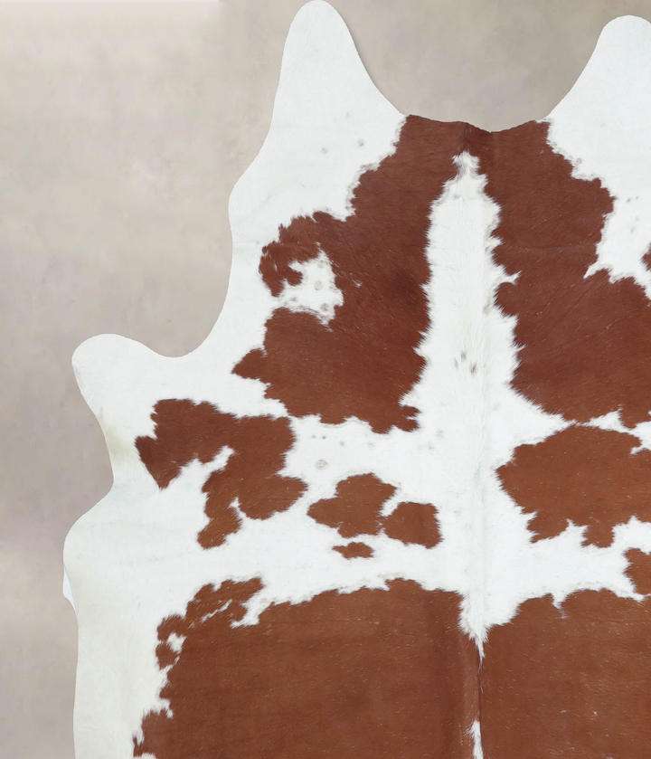 Brown and White X-Large Brazilian Cowhide Rug 7'6"H x 6'5"W #B8187 by Hudson Hides