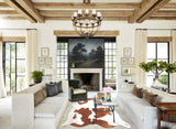 Brown and White X-Large Brazilian Cowhide Rug 7'1"H x 6'8"W #B8189 by Hudson Hides