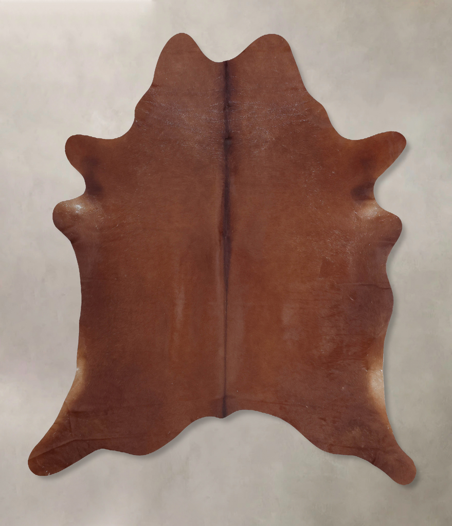 Solid Brown X-Large Brazilian Cowhide Rug 7'5"H x 6'3"W #B8195 by Hudson Hides