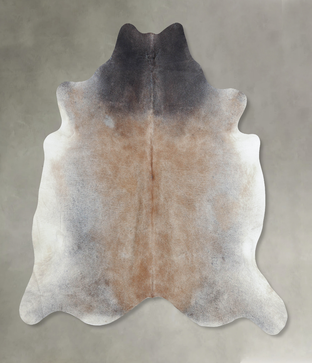 Grey with Beige XX-Large Brazilian Cowhide Rug 7'8"H x 7'4"W #B8232 by