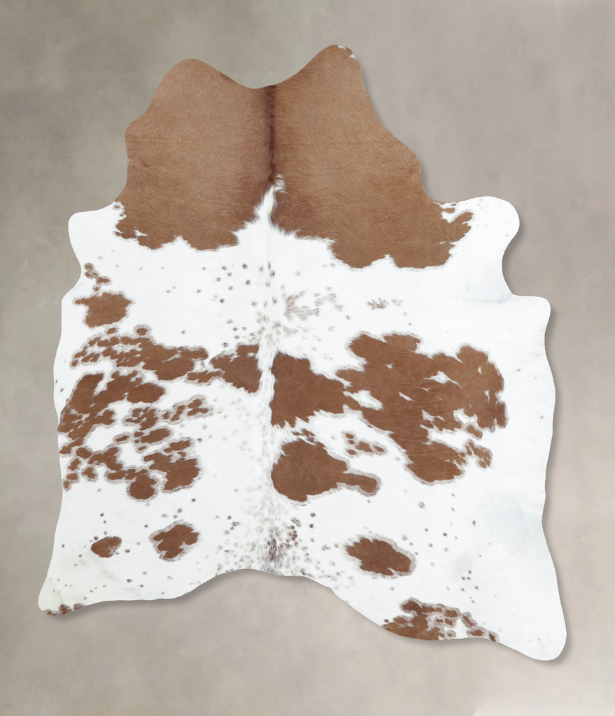 Brown and White X-Large Brazilian Cowhide Rug 7'10"H x 6'0"W #B8235 by Hudson Hides