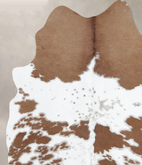 Brown and White X-Large Brazilian Cowhide Rug 7'10"H x 6'0"W #B8235 by Hudson Hides