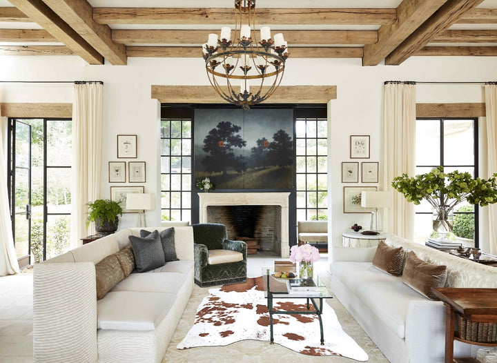 Brown and White X-Large Brazilian Cowhide Rug 7'10"H x 6'0"W #B8235 by Hudson Hides
