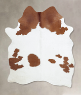 Brown and White X-Large Brazilian Cowhide Rug 7'8"H x 5'10"W #B8236 by Hudson Hides