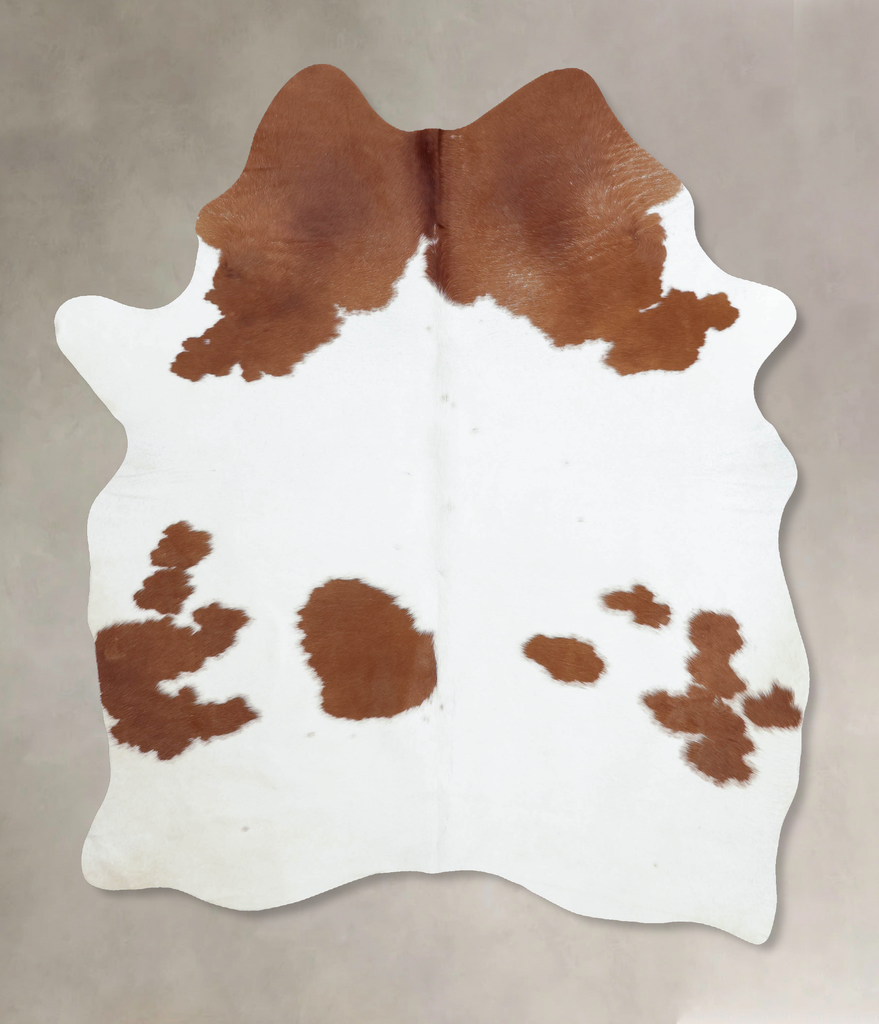 Brown and White X-Large Brazilian Cowhide Rug 7'8"H x 5'10"W #B8236 by Hudson Hides