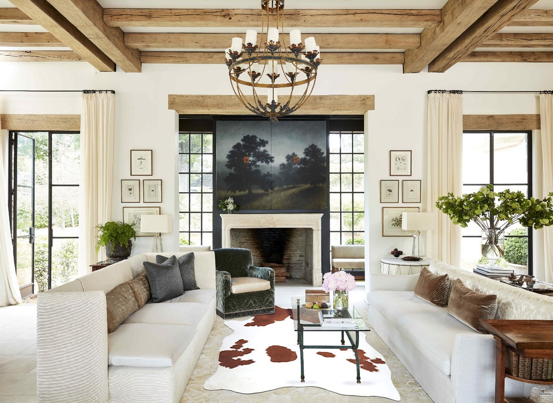 Brown and White X-Large Brazilian Cowhide Rug 7'8"H x 5'10"W #B8236 by