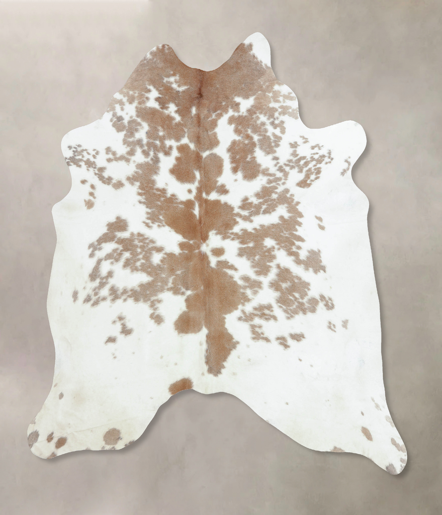 Brown and White XX-Large Brazilian Cowhide Rug 7'8"H x 6'9"W #B8238 by Hudson Hides