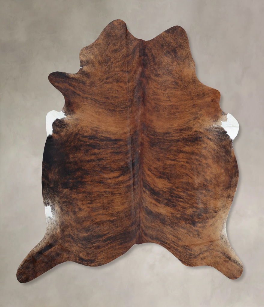 Medium Brindle X-Large Brazilian Cowhide Rug 6'9"H x 6'9"W #B8259 by Hudson Hides