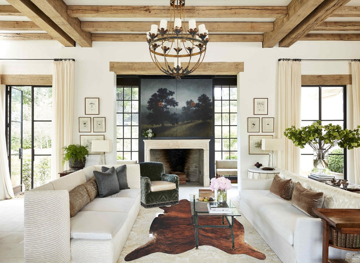 Medium Brindle X-Large Brazilian Cowhide Rug 6'9"H x 6'9"W #B8259 by Hudson Hides