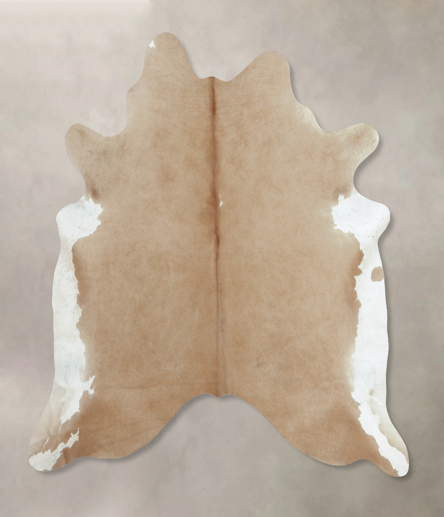 Beige XX-Large Brazilian Cowhide Rug 7'11"H x 7'1"W #B8294 by Hudson Hides