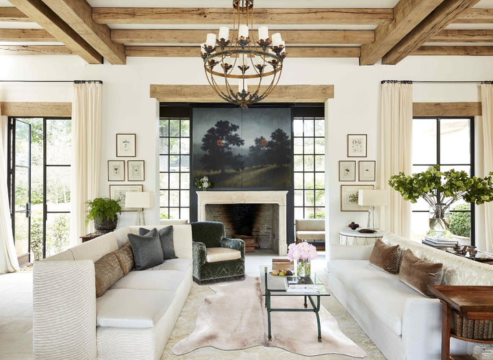 Champagne XX-Large Brazilian Cowhide Rug 7'2"H x 7'0"W #B8303 by Hudson Hides