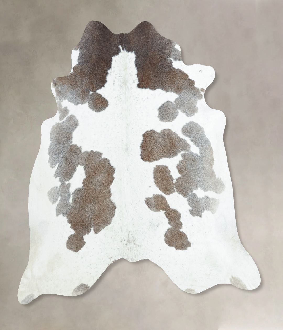 Chocolate and White X-Large Brazilian Cowhide Rug 6'9"H x 7'1"W #B8337