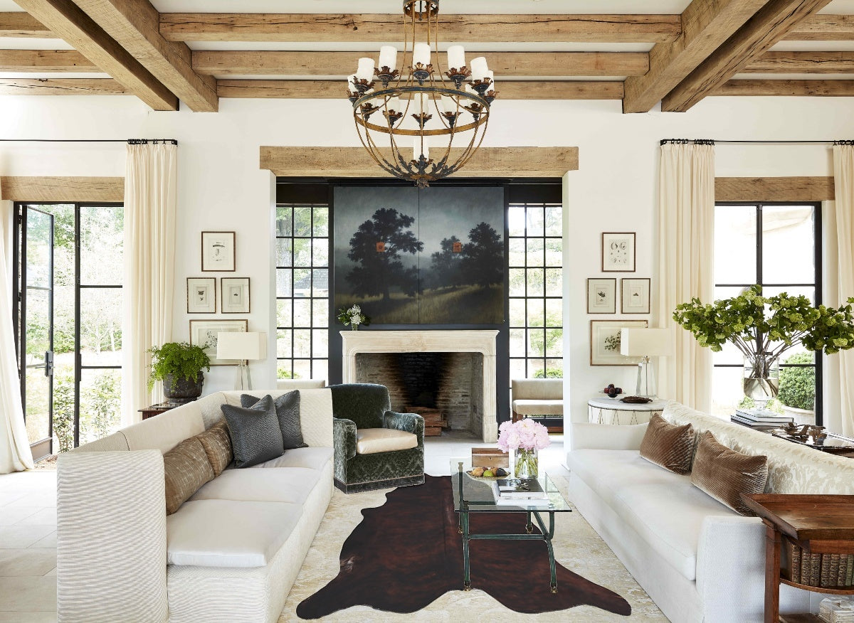 Dark Brindle XX-Large Brazilian Cowhide Rug 7'3"H x 7'1"W #B8341 by Hudson Hides