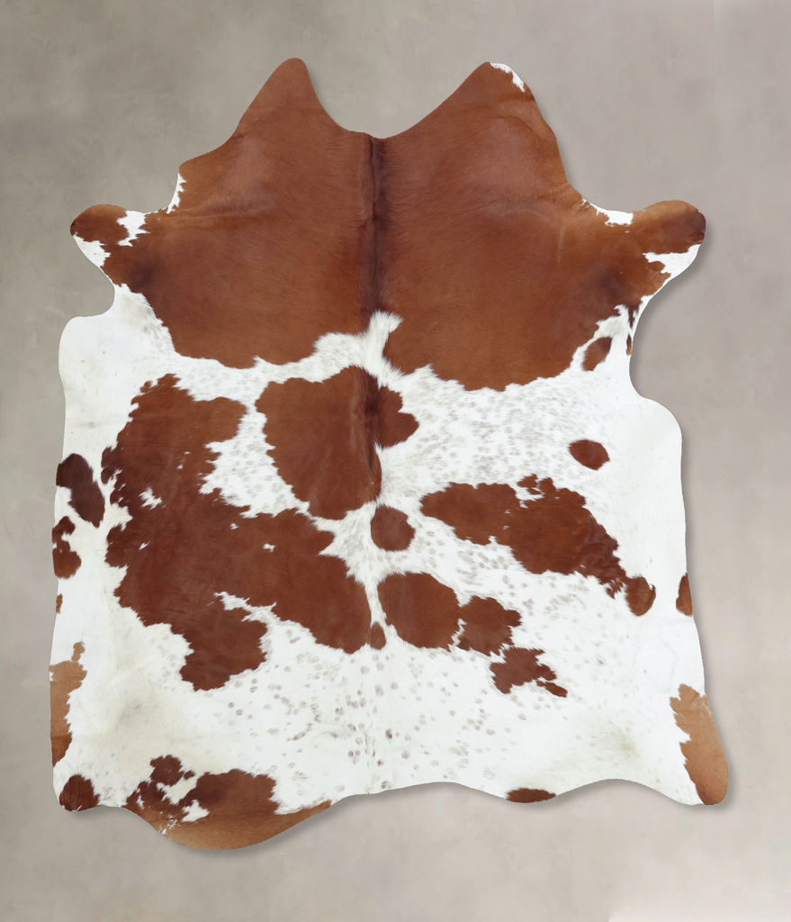 Brown and White XX-Large Brazilian Cowhide Rug 7'10"H x 6'6"W #B8356 by Hudson Hides