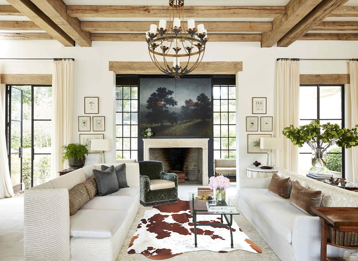 Brown and White XX-Large Brazilian Cowhide Rug 7'10"H x 6'6"W #B8356 by Hudson Hides