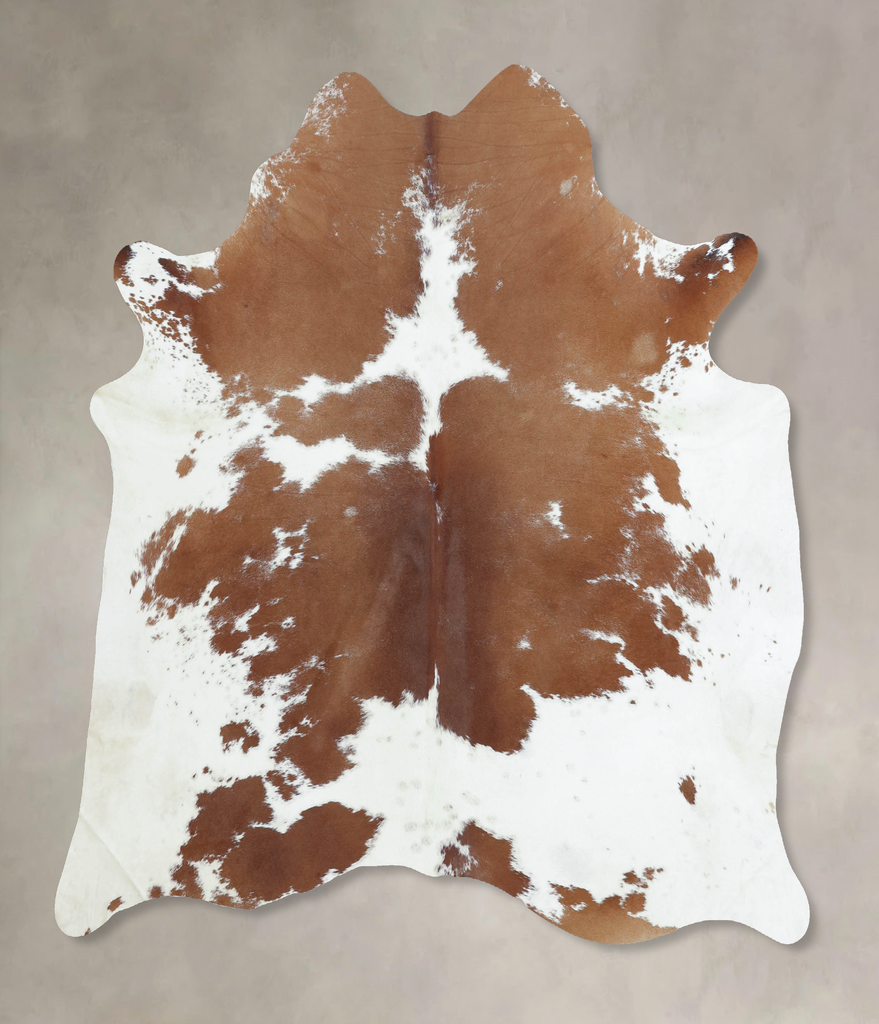 Brown and White X-Large Brazilian Cowhide Rug 7'0"H x 6'7"W #B8357 by Hudson Hides