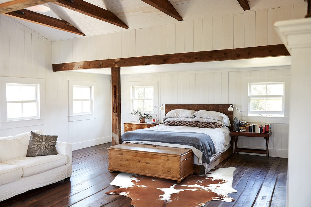 Brown and White X-Large Brazilian Cowhide Rug 7'0"H x 6'7"W #B8357 by 