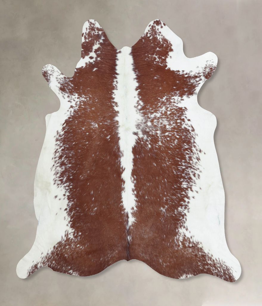 Brown and White X-Large Brazilian Cowhide Rug 6'7"H x 6'8"W #B8404 by Hudson Hides