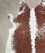 Brown and White X-Large Brazilian Cowhide Rug 6'7"H x 6'8"W #B8404 by Hudson Hides