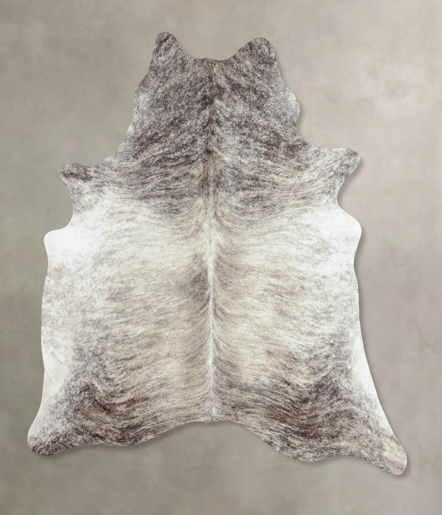 Grey Brindle X-Large Brazilian Cowhide Rug 7'6"H x 6'2"W #B8431 by Hudson Hides