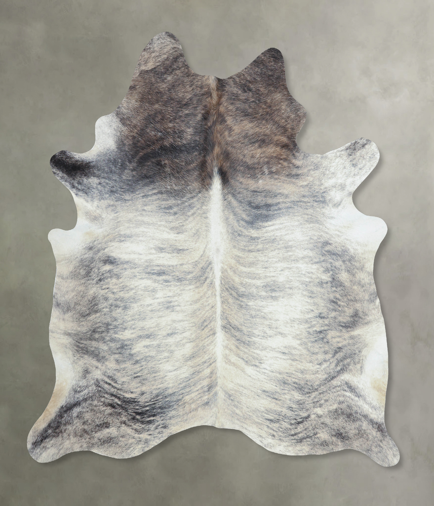 Grey Brindle XX-Large Brazilian Cowhide Rug 8'5"H x 7'1"W #B8453 by Hudson Hides