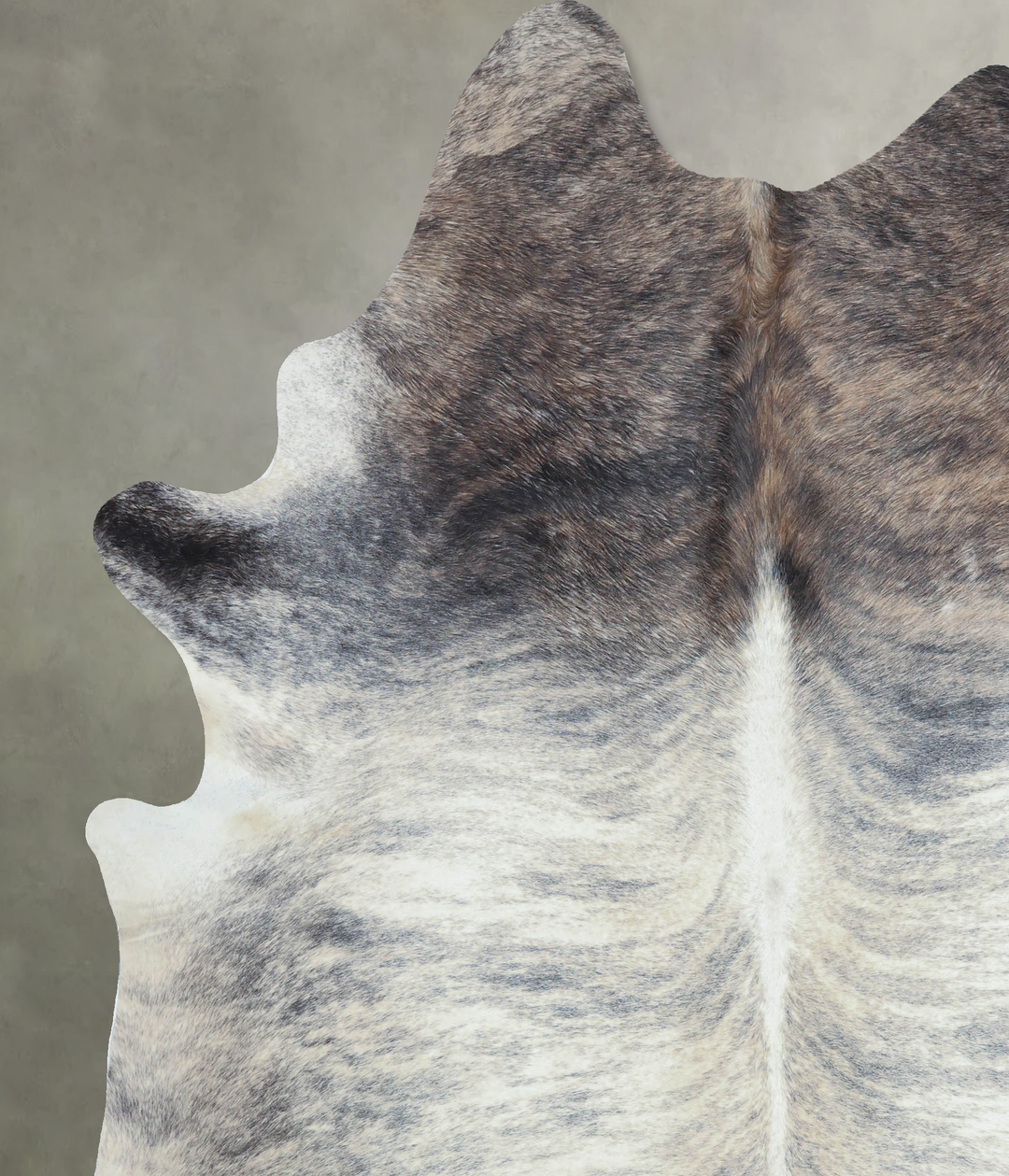 Grey Brindle XX-Large Brazilian Cowhide Rug 8'5"H x 7'1"W #B8453 by Hu