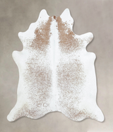 Salt and Pepper Brown X-Large Brazilian Cowhide Rug 7'0"H x 6'9"W #B8462 by Hudson Hides