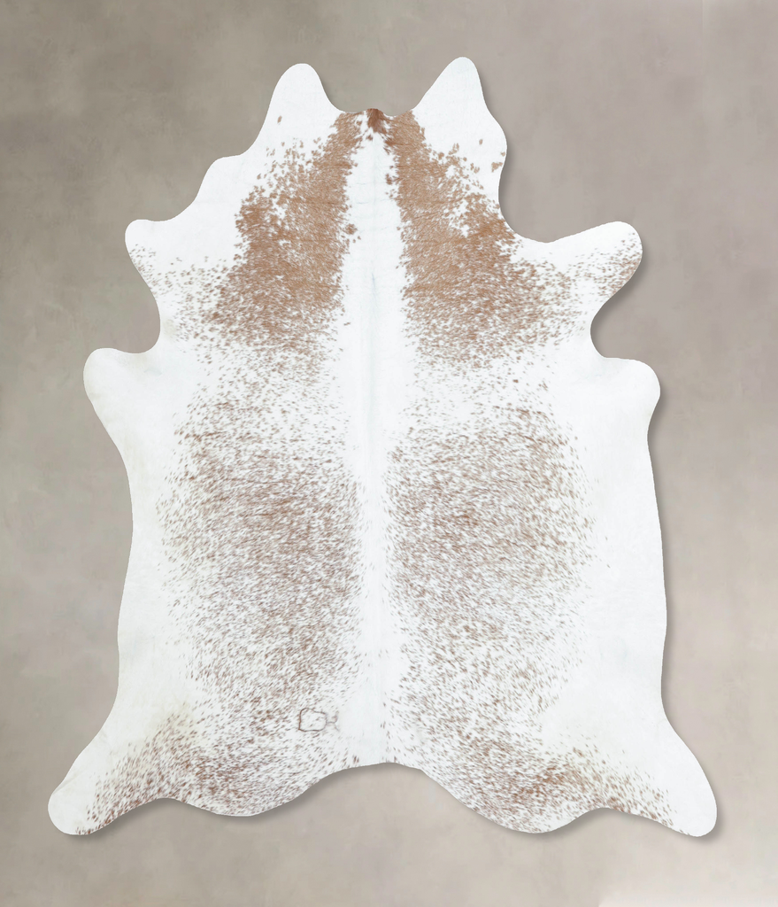 Salt and Pepper Brown X-Large Brazilian Cowhide Rug 7'0"H x 6'9"W #B8462 by Hudson Hides