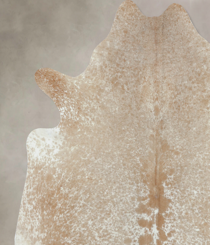 Beige and White XX-Large Brazilian Cowhide Rug 7'11"H x 6'8"W #B8463 by Hudson Hides